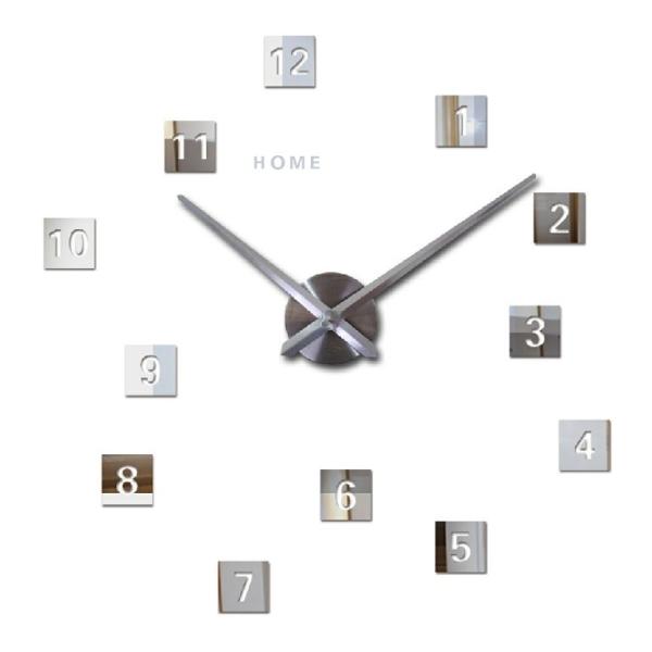 Arabic Digital Modern Square Kitchen Wall Clocks Mirror EVA Wall Sticker Decor Large Vintage Style Wall Clock