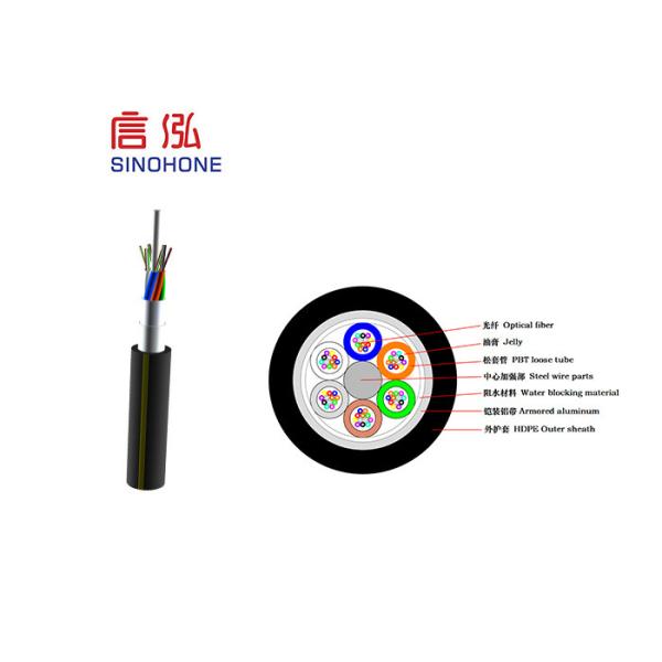 Duct Aerial Armored Fiber Optic Cable Aluminum Tape Metallic Strength Member