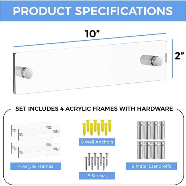 Крепкая акриловая стена держателя знака двери установила роскошный ясный держатель именной таблички