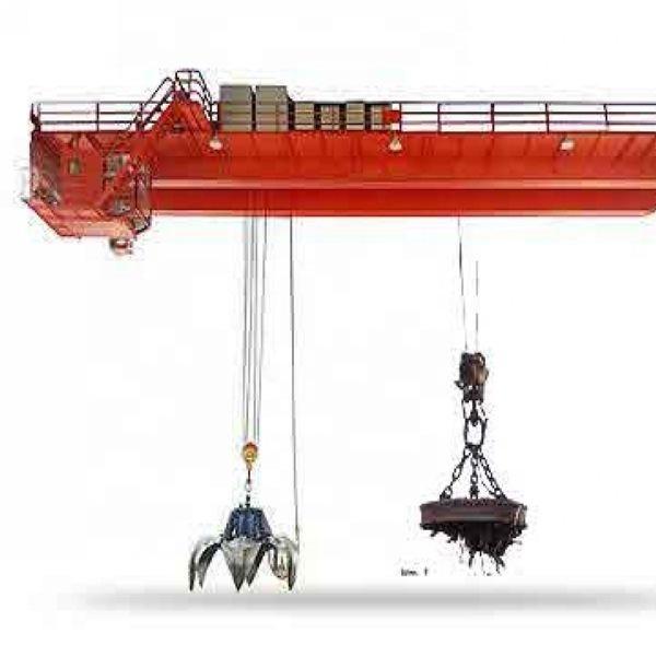 QP Model Two Purpose Double Girder Overhead Crane With Grab And Magnet