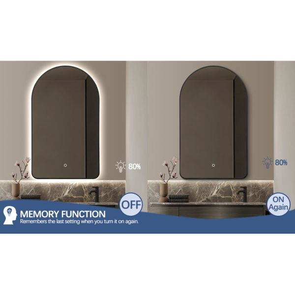 Aluminum Alloy LED Framed Mirror Anti Fog IP44 Waterproof For Bathroom Hotel Project