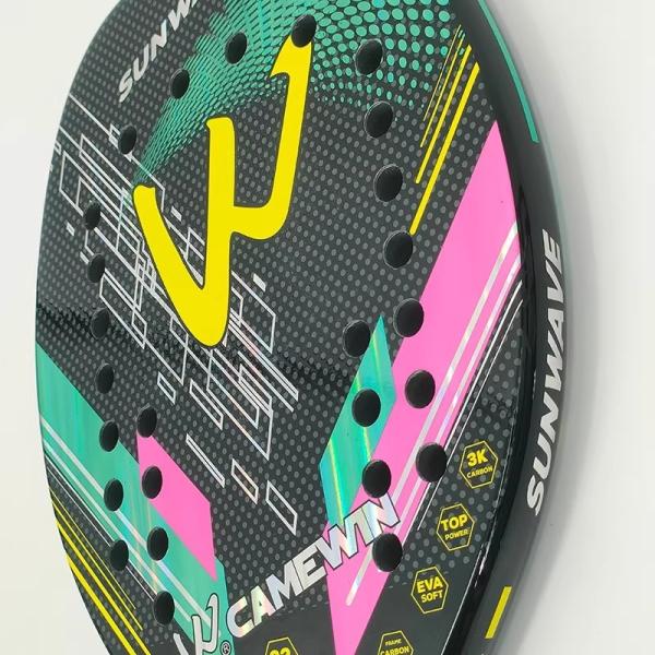 3K Carbon Fiber Beach Tennis Racket Rough Grit Surface Tennis Padel with Carrybag