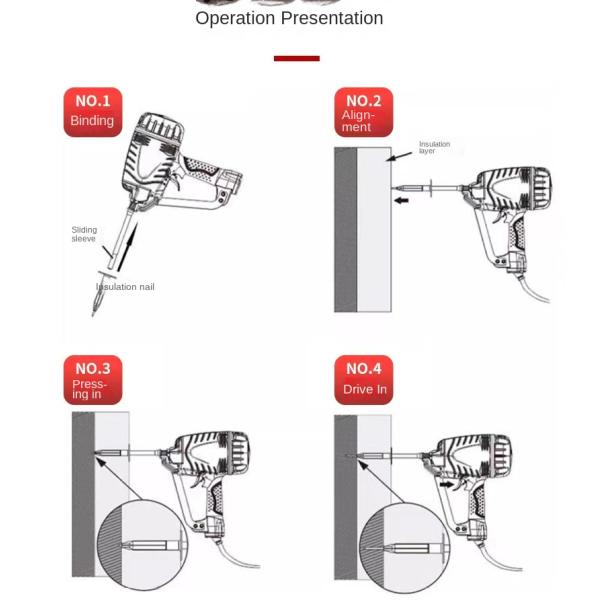 Mini Insulated Gas Nail Gun For Concrete In Building Construction Framing Nail Gun 2.6KG
