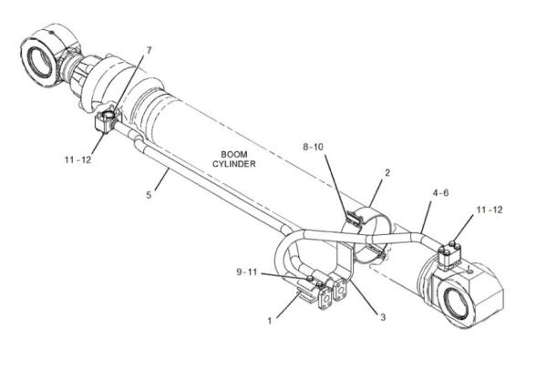CAT349 Hydraulic Cylinder Pipeline With Excavator Band Kit And Cylinder Clamp