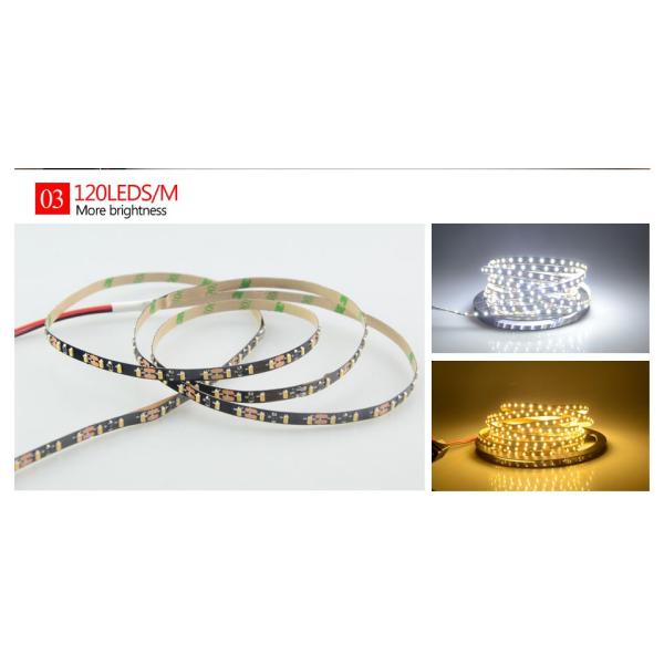 5MM Flexible SMD 3014 LED Strip Light 12 / 24V DC High Brightness 120LEDS / M