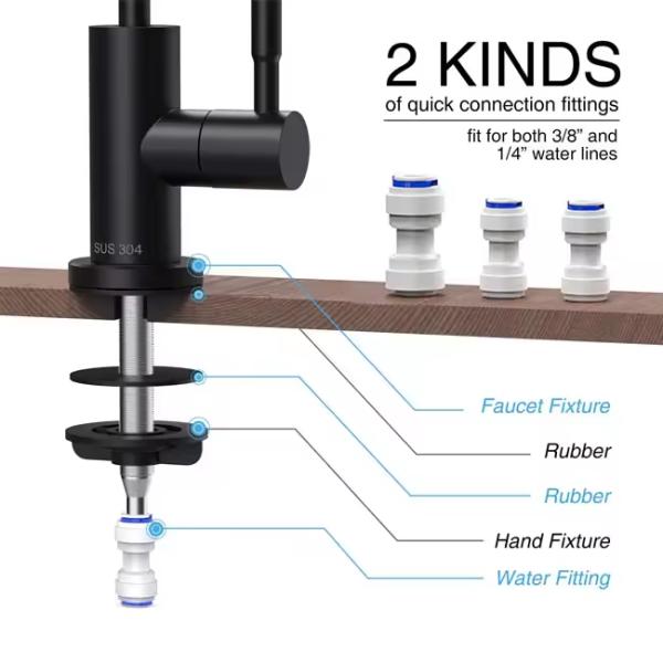 Single Handle Kitchen Sink Faucet Brushed Gold Drinking Faucet Water Filter for 2024