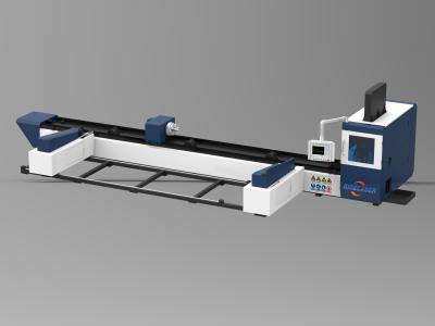 1000W Tube Metal Fiber Laser Cutting Machine Adjustable Speed With Automatic Feeding