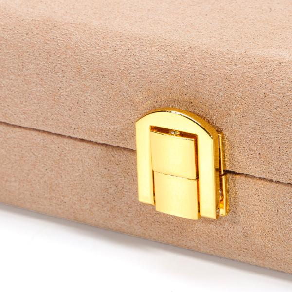 Noir Hanhong Coordonné personnalisé d' un coin en microfibre en cuir Anneau de bijoux Boîte d'emballage Luxe ensemble de collier de perles Boîte de stockage de bijoux