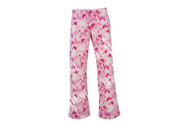 100% Cotton Flannel Button Up Womens Pyjama Sets With Piping And Long Pants