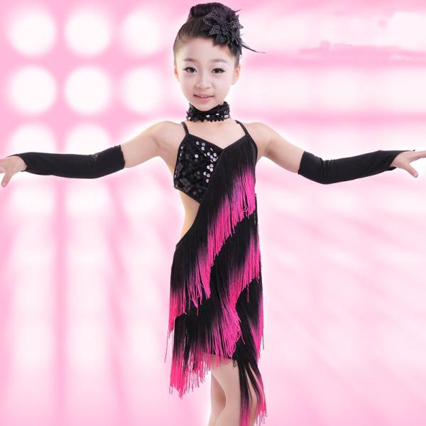 Wholesale tassels children's stage performance latin dance dress