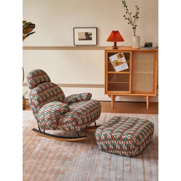 Retro Classic Rocking Sofa Chair Simple Palace Grain For Hotel Home