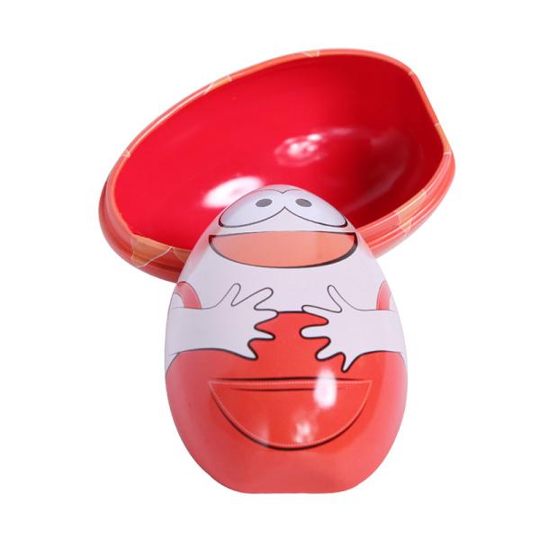 Egg shape tin, metal packaging, promotional tin, customized tin, food grade tin box, candy tin