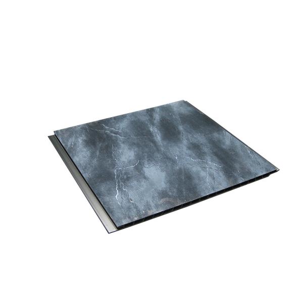 Honeycomb black marble color PVC Wall Panels For Laundry , Strip Shower Wall Panels