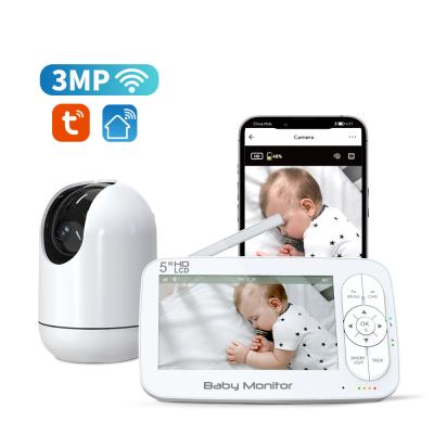 Smart Wifi 2.4Ghz PTZ Camera Baby Monitor 5 Inch 1080P Low Noise Audio Cry Detection