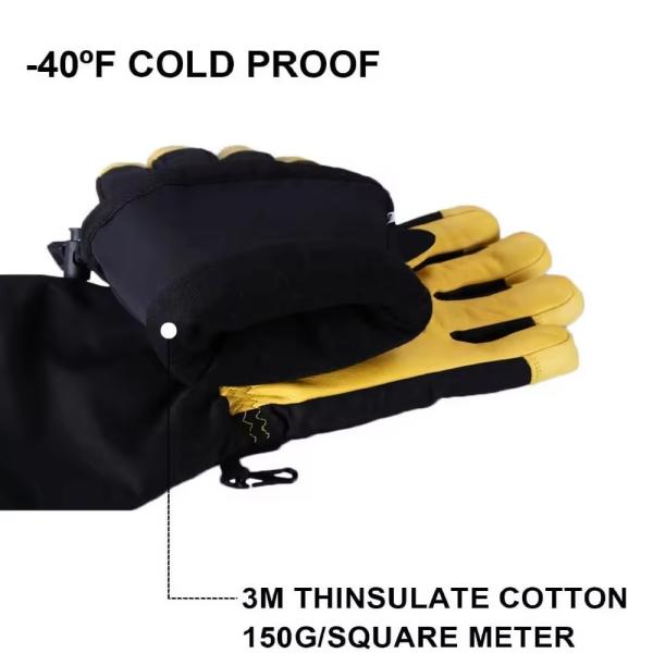 Homens e Mulheres À Prova de Frio À Prova de Água Pulseira Isolada à Quente Luvas de Trabalho Desportos ao Ar Livre Luvas de Esqui Inverno De Couro