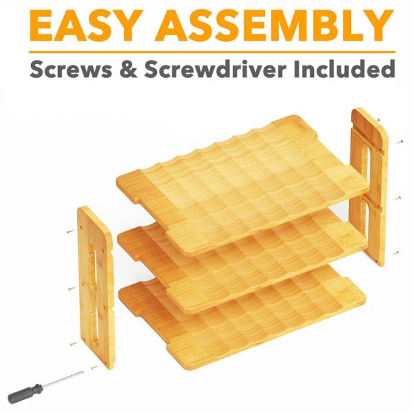 Организатор хранения бутылки с водой 3 ярусов бамбуковый современный