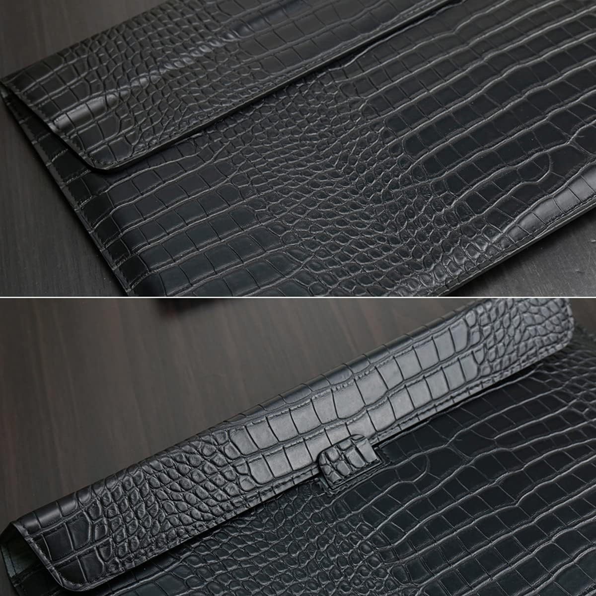 Pu Leather Flap Style Case Bag Laptop Sleeve for Macbook Air 13.6 Inch 2024 2023 2022 Crocodile Grain Notebook Cover