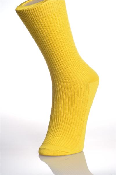 Chaussettes courantes nylon antibactérien/antidérapage avec couleur jaune/blanche