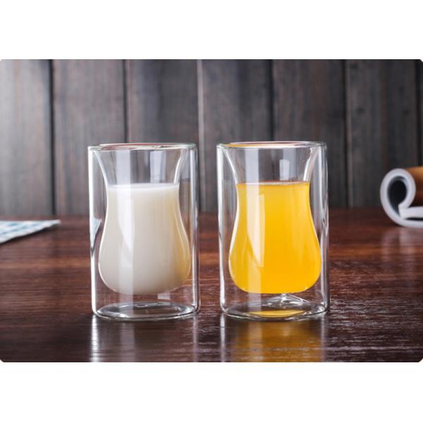 Heat Resistant 120ml Mouth Blown Double Wall Glass Cup