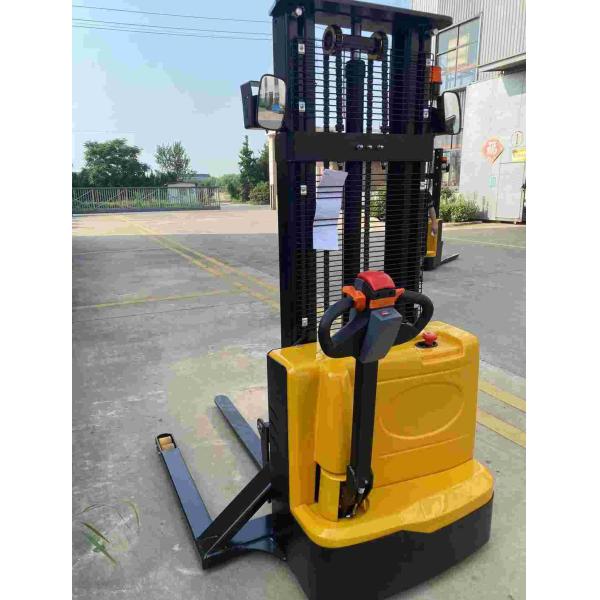 1.5ton 3meters Full Electric Walkie Stacker com perna fixa alargada e garfo forjado para palete de dois lados