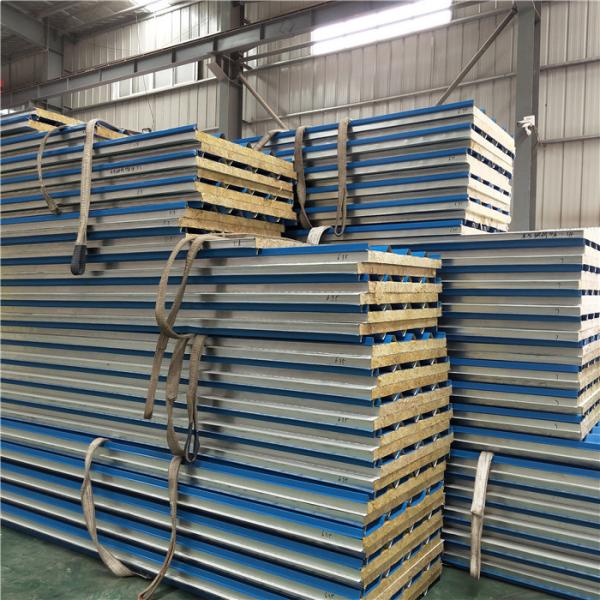 RAL 5015 color corrugated 50mm rock wool sandwich roof panel for factory building