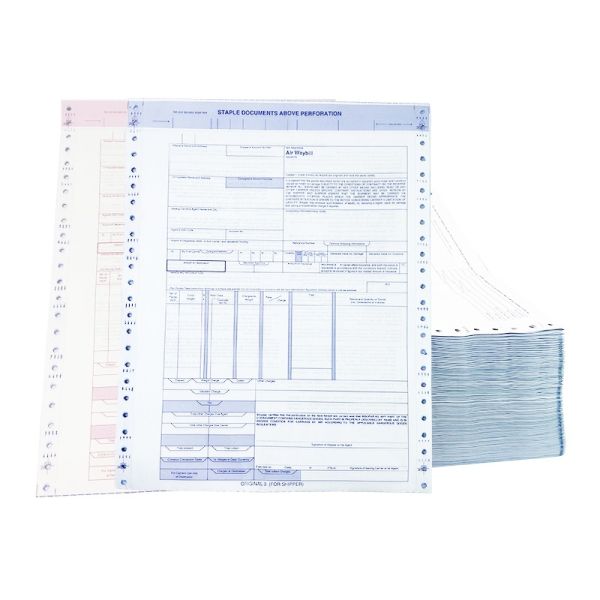 12 Part Perforated NCR Carbonless Air Waybill 12 Ply Air Waybill