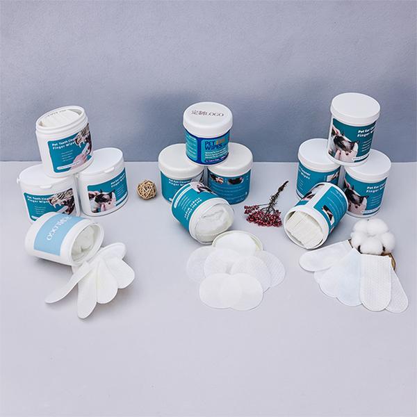 Lingettes pour les yeux de chien en non-tissé spunlace, lingettes nettoyantes pour animaux de compagnie pour les taches d'oreilles
