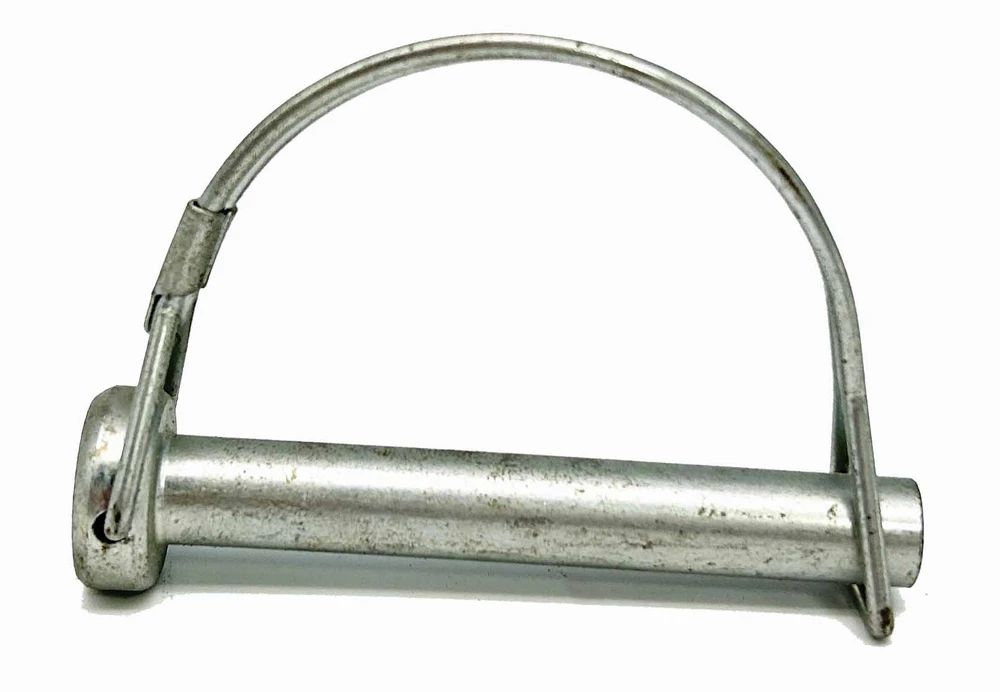 3/8'' Round Wire Lock Pin Carbon Steel Yellow Zinc Effective Length 1-1/2'' For Trailer Couplings And Hitches