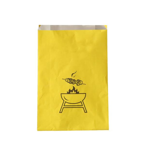 Print Disposable Grease Proof Coated Craft Paper Bag for Fast Food Takeaway Food Packaging