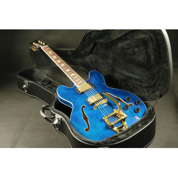 High Quality blue quilted maple top fretboard binding 6string hollow body 335 345 325 hollow guitar Guitar