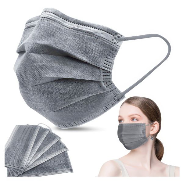 Hubei Haixin Manufacturer Active Carbon Face Mask PPE 4Ply Disposable Medical Facemask BFE 99% with Earloop