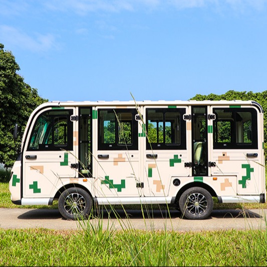 11 Seats Electric Sightseeing Bus with Door 72V Motor & Controller Lithium Battery High Climbing Ability Support Long Range