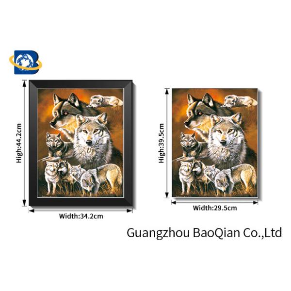 Обрамленная линзовидная толщина картины 0.6ММ волка отделки стен картины сальто 3Д
