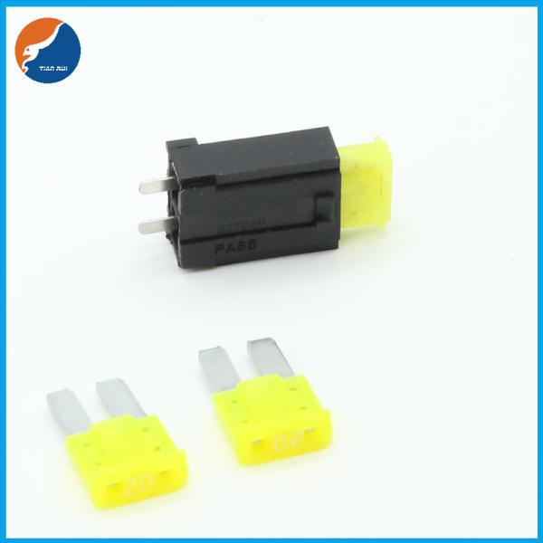 2 Pin PA66 Housing 30A 80V PCB Board Fuse Holder for Micro 2 Blade Fuse