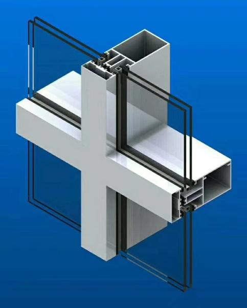 Fireproof Curtain Wall Aluminium Profile Facade Thermal Insulation
