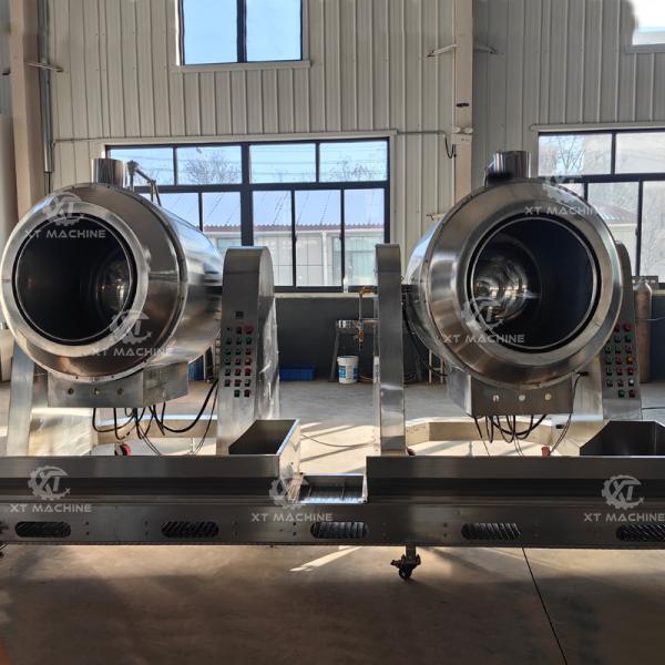 Máquina comercial de recubrimiento de azúcar totalmente automática, tostadora de rodillos con calefacción