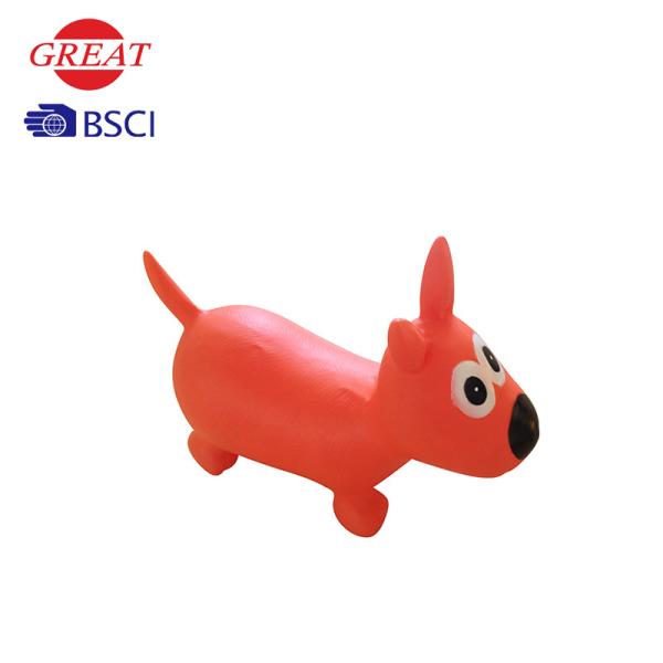 Orange Bouncy Dog Hopper Included Inflatable Pump Recyclable PVC Material