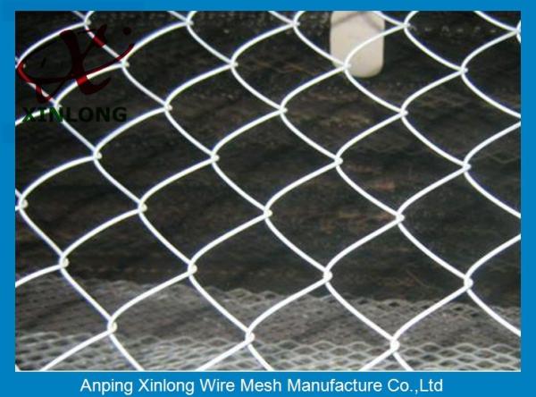 Low Carbon Steel Wire Diamond Chain Link Fence / Sports Ground Fencing