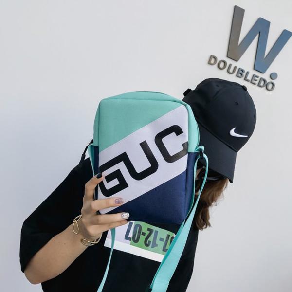 Hip hop earth cool Fanny pack pure color retro cross body bag with character word mother and daughter bag