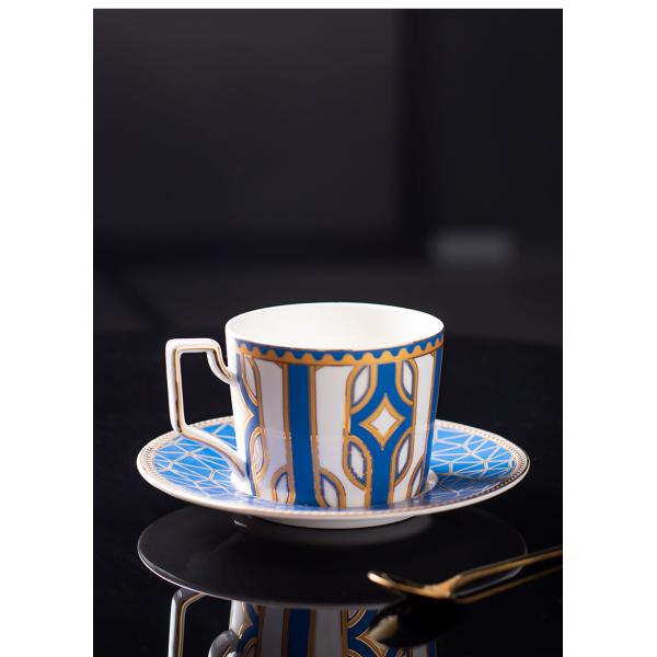 Многоразовый цветочный декальный дизайн фарфоровый стакан и тарелка набор керамический турецкий чайный стакан