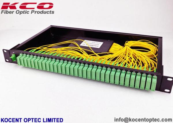 SC APC Fiber Optic Splitter Rack Mount Patch Panel 1U Aluminium Alloy 1x64