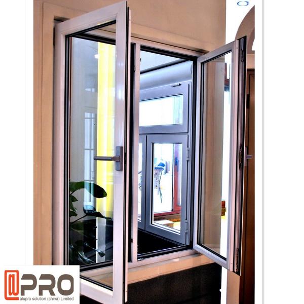 Vertical Opening Pattern Aluminum Casement Windows With Security System CASEMENT ALUMINIUM WINDOWS casement door