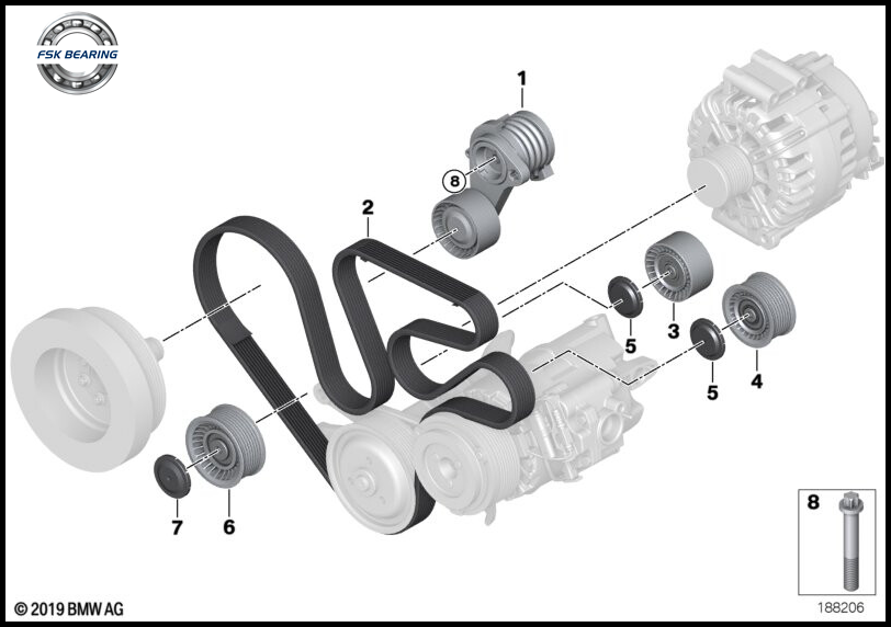 Idler Pulley 11287627052 11284600341 11287586900 For BMW Engines