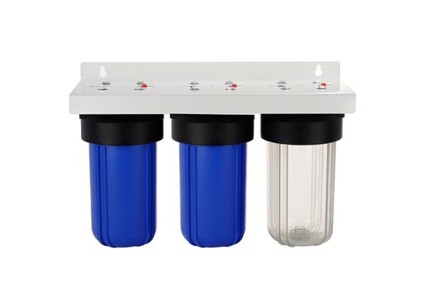 10'' big blue  whole house  water filter housings with  blue and clear sump 1'' port
