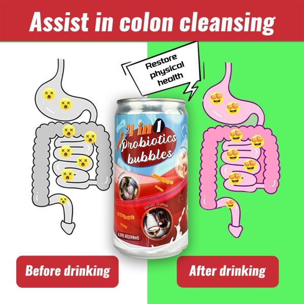 Alcohol Free Probiotics Sparkling Water Energy Hydration Drinks  4 In 1 Colon Cleanse Liver Detox