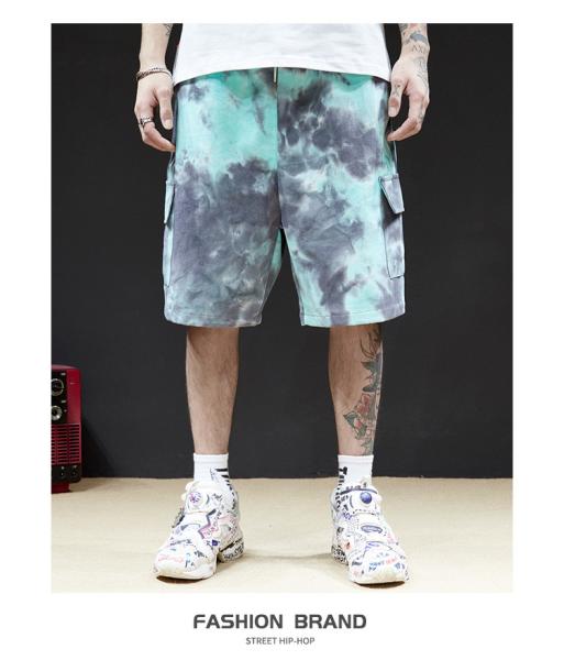 Short fino de lamentação de Taro Purple Tie Dye Basketball do verde da hortelã do short do verão da série