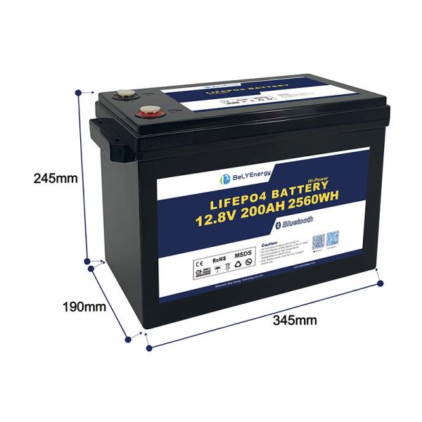 Smart BMS Powerful Long Cycle Life Lithium Ion Batteries 12V 200Ah For Energy Storage