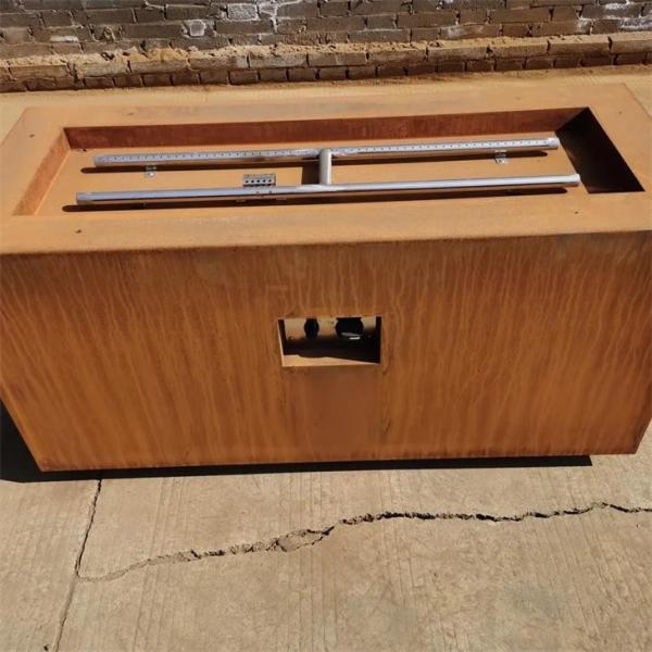 tabela portátil contemporânea do fogo de Rusty Corten Steel Outdoor Gas do comprimento de 150cm