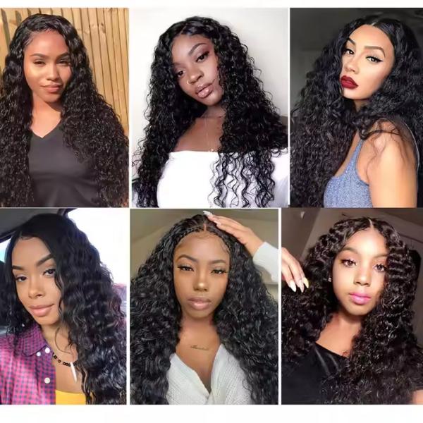 Deep Wave 360 HD Lace Front Human Hair Wig Brazilian Curly Preplucked Wig
