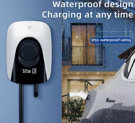 Home Use IP55 Waterproof Rating Type 2 7KW AC Wallbox EV Charger With Tuya APP